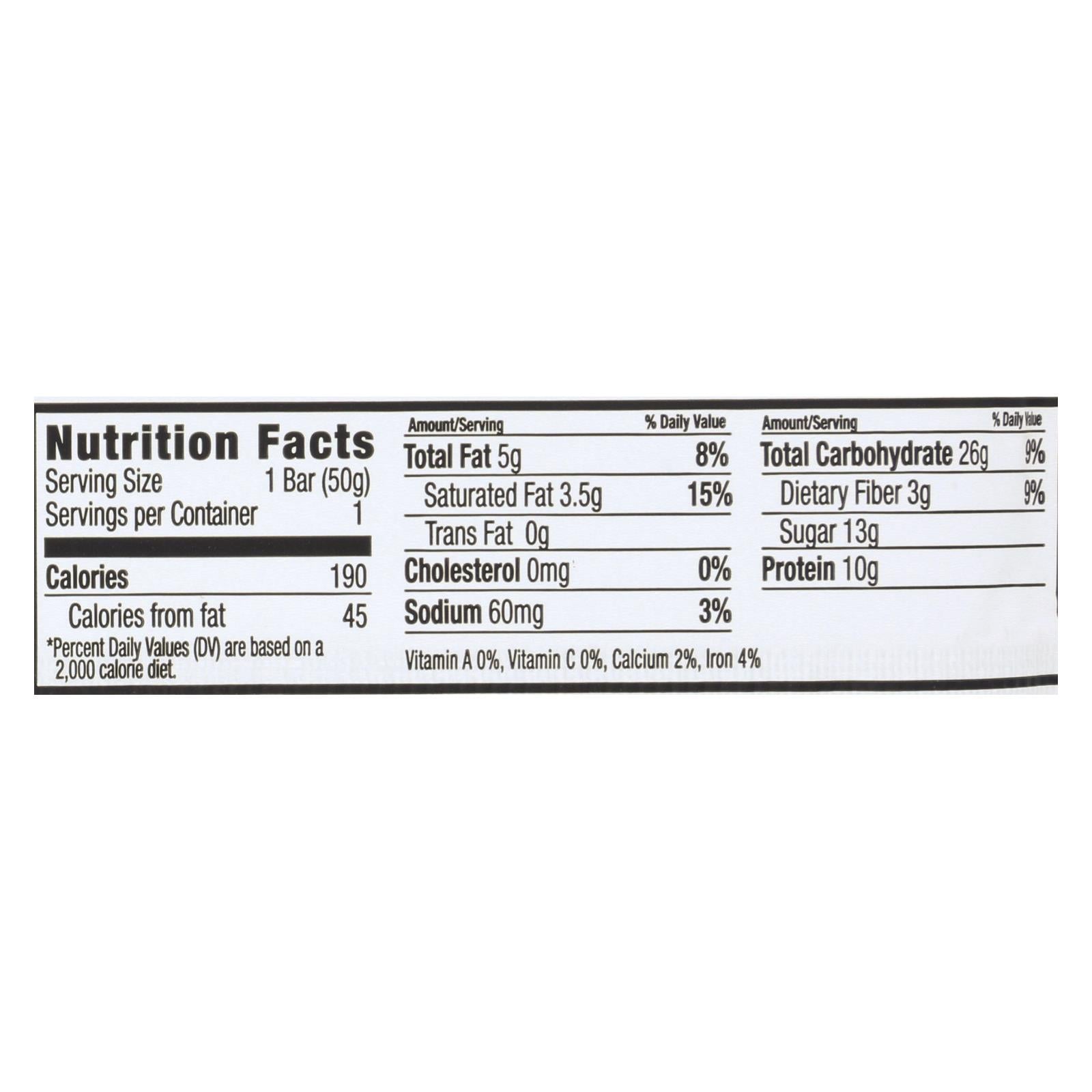 Nugo Nutrition Bar, Barre nutritionnelle NuGO - Chocolat noir biologique aux amandes - 1.76 oz - Caisse de 12 (Paquet de 12)