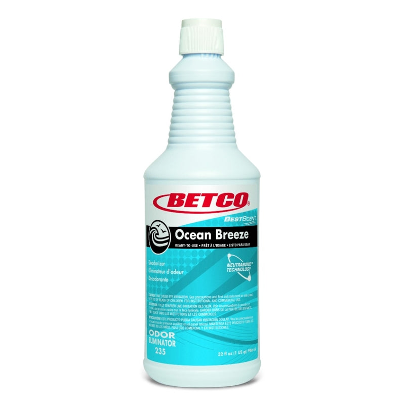 OFFICE DEPOT, Betco BestScent Ocean Breeze Scent Odor Eliminator 32 oz. Liquide (paquet de 12)