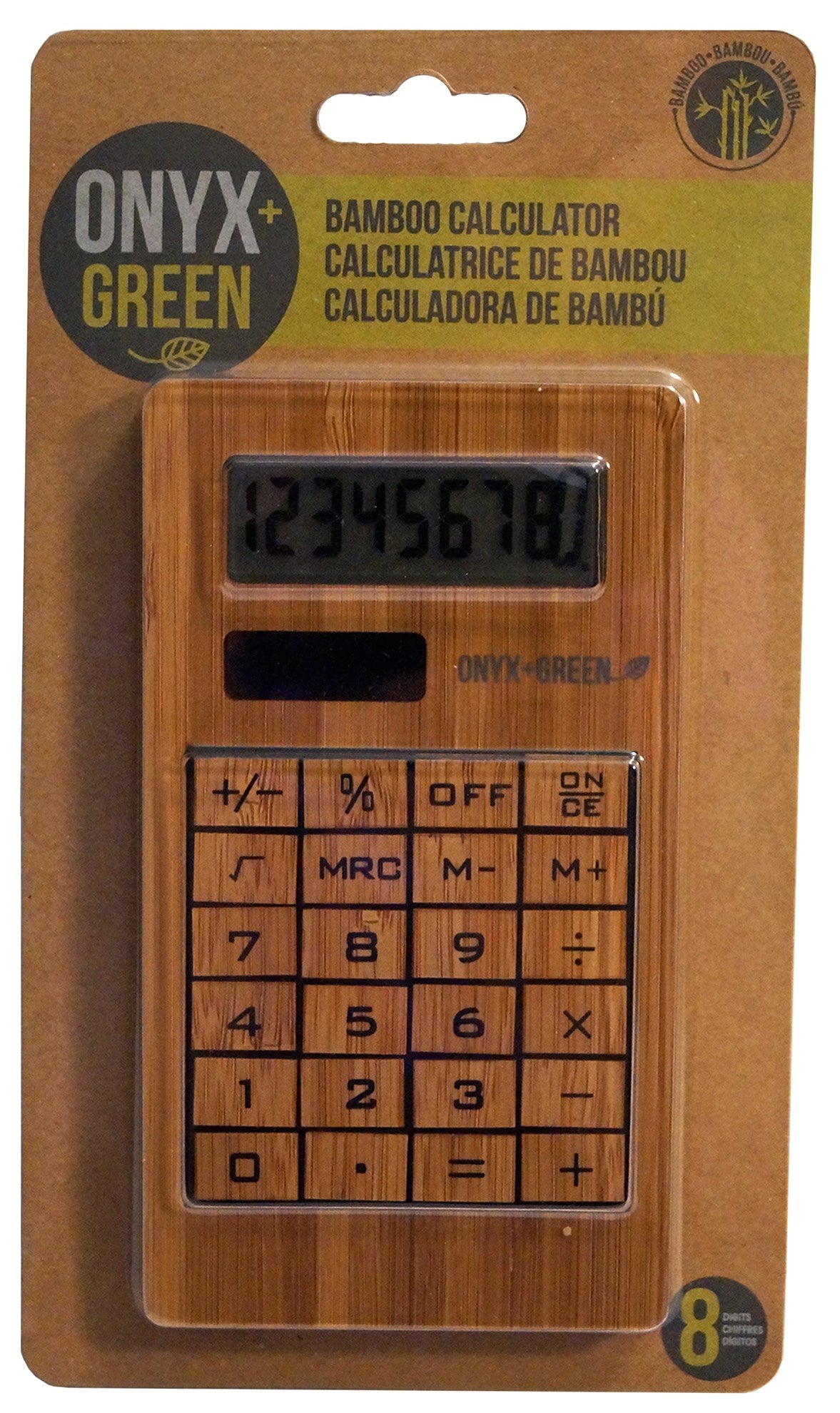 JENSEN DISTRIBUTIONS SERVICES, Calculatrice solaire à 8 chiffres Onyx et Green Brown