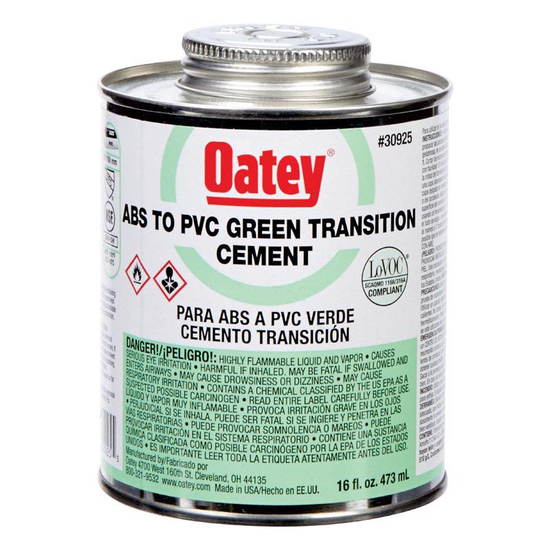 OATEY SCS, Ciment de transition vert Oatey pour ABS/PVC 16 oz