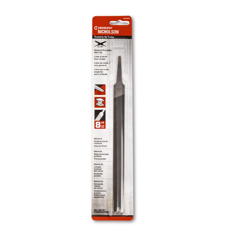 APEX TOOL GROUP INC, Crescent Nicholson 8 in. L X 0.8 in. W High Carbon Steel Bastard Cut File 1 pc