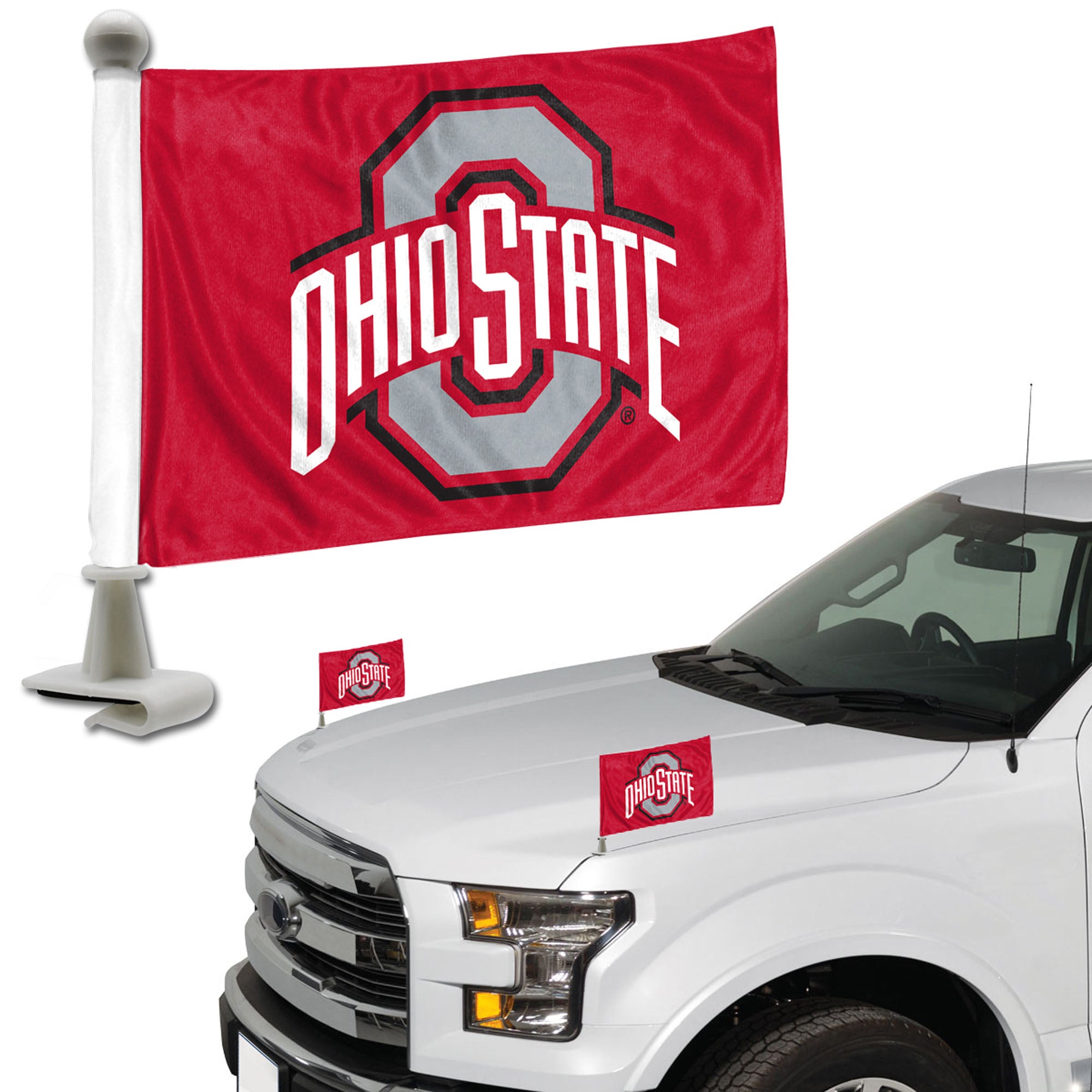 FANMATS, Drapeaux de voiture de l'Université de l'État de l'Ohio - Lot de 2