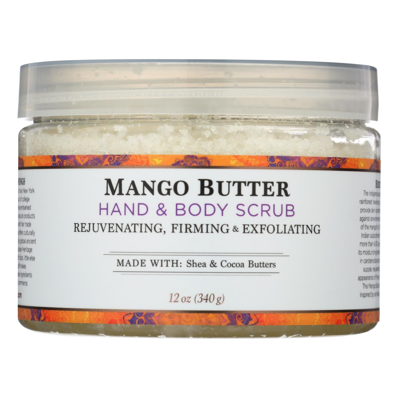 Héritage nubien, Exfoliant pour les mains et le corps Nubian Heritage - Beurre de mangue - 12 oz