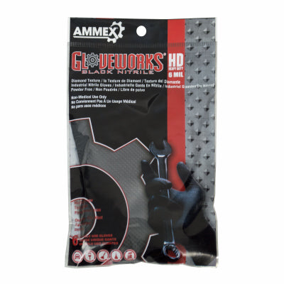 Ammex Corporation, Gants en nitrile, très résistants, noirs, taille unique, 6 ct.