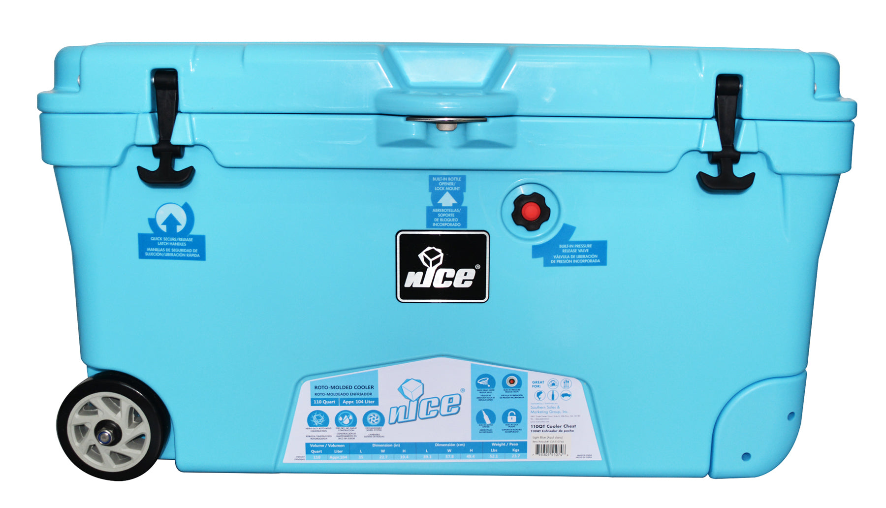 GROUPE DE VENTE ET DE MARKETING DU SUD EN, Glacière 110 qt Bleu clair