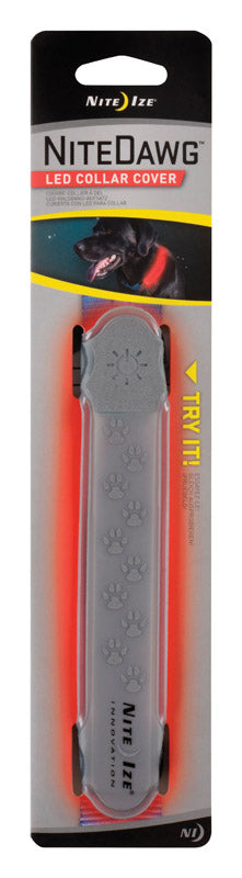 NITE IZE INC, Housse de collier pour chien en plastique gris Nite Ize Nite Dawg