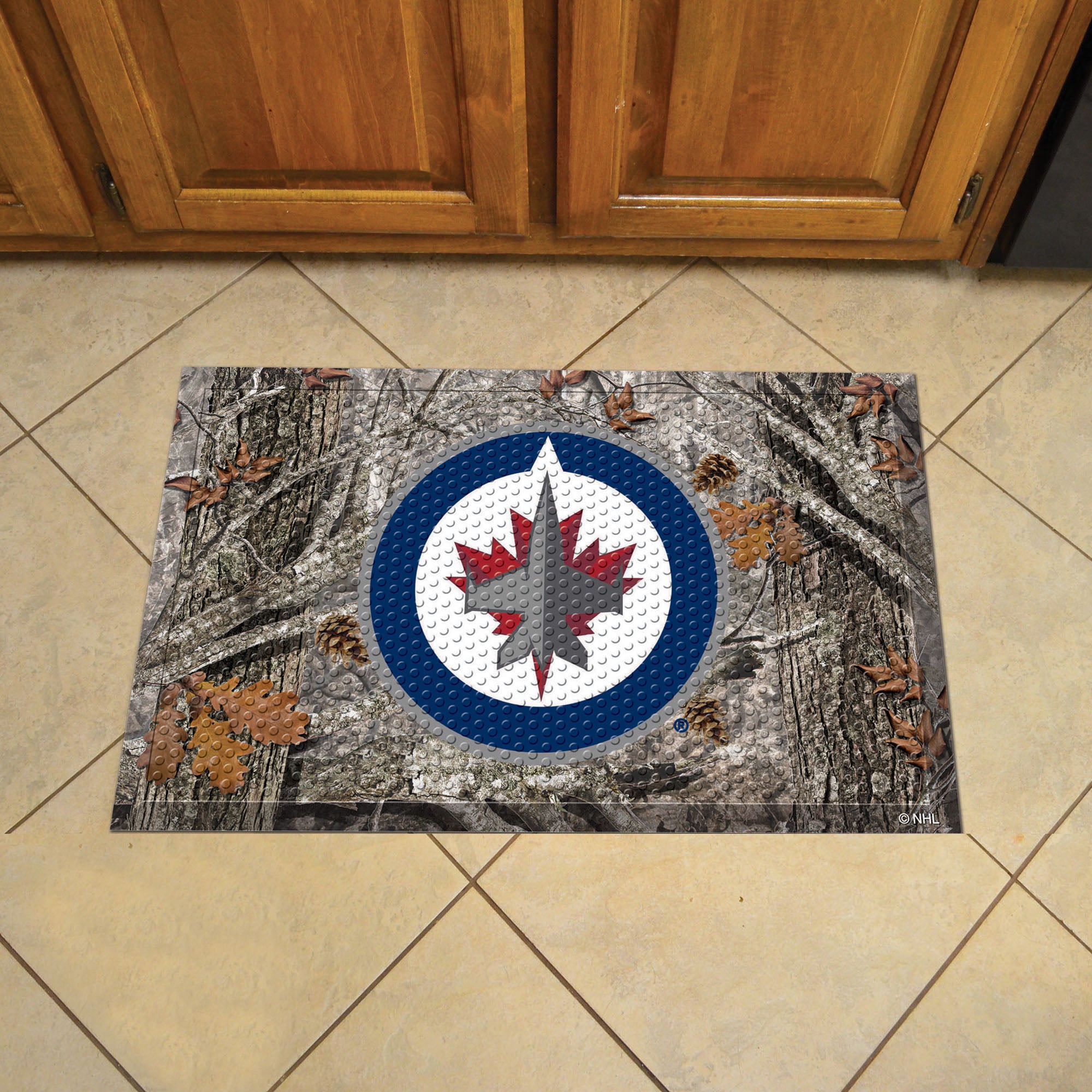 FANMATS, LNH - Jets de Winnipeg Tapis de porte en caoutchouc camouflage