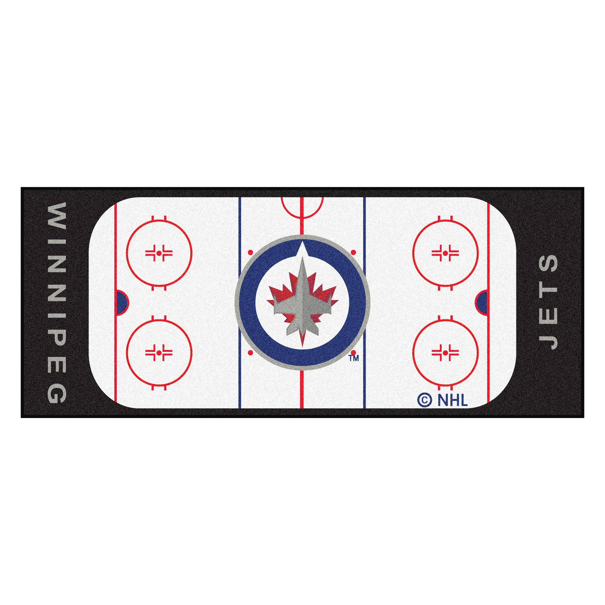 FANMATS, LNH - Tapis de patinoire des Jets de Winnipeg - 30 po x 72 po