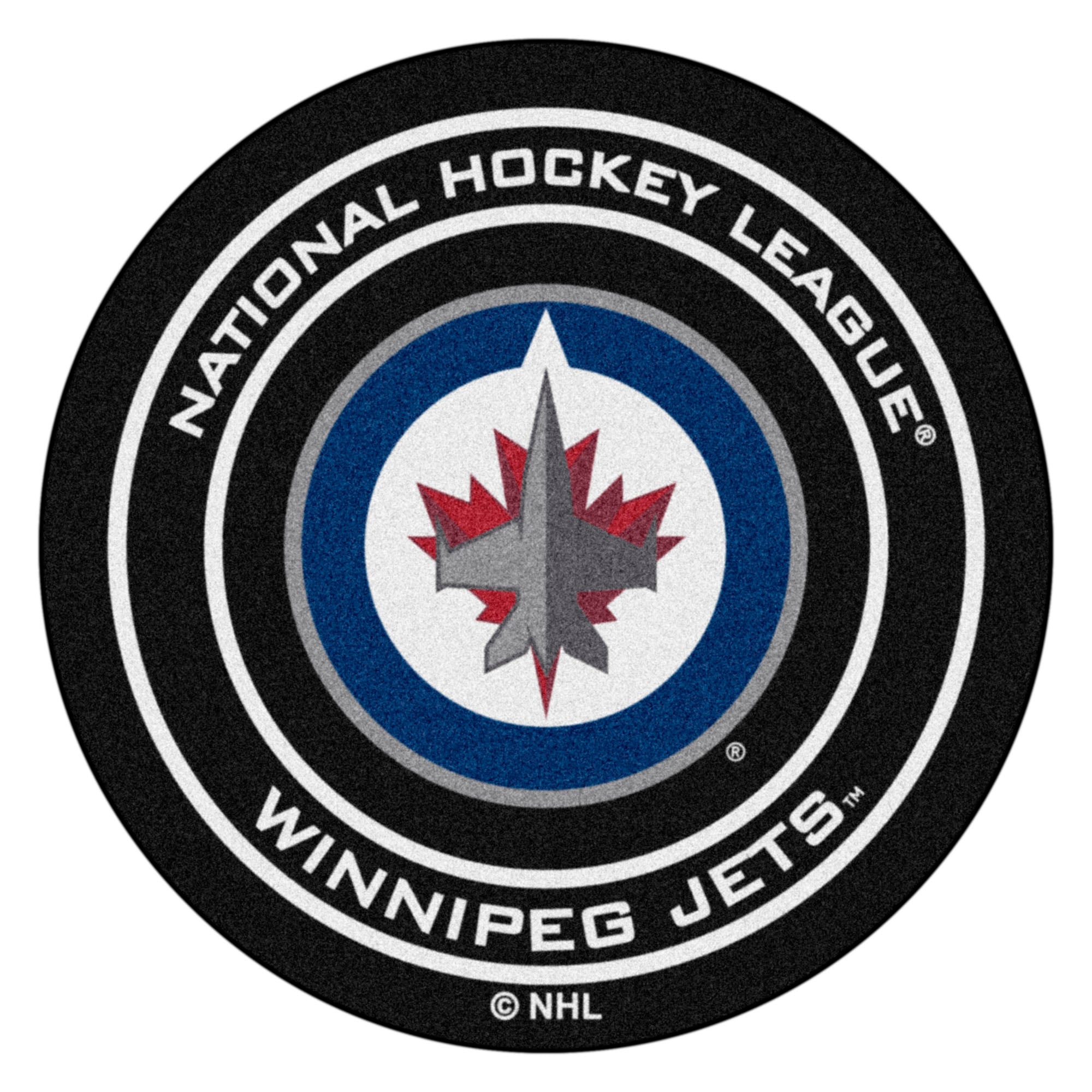 FANMATS, LNH - Tapis de rondelles de hockey des Jets de Winnipeg - 27 po. Diamètre