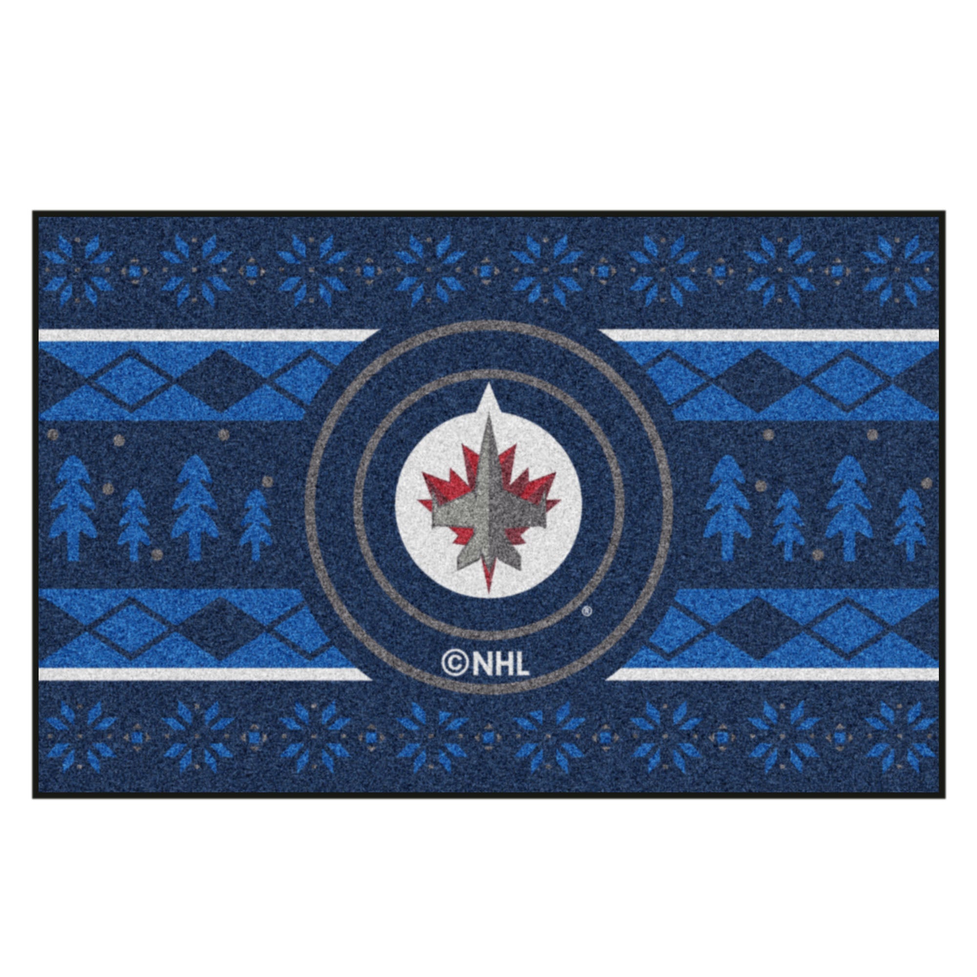 FANMATS, LNH - Tapis en chandail de Noël des Jets de Winnipeg - 19 po x 30 po