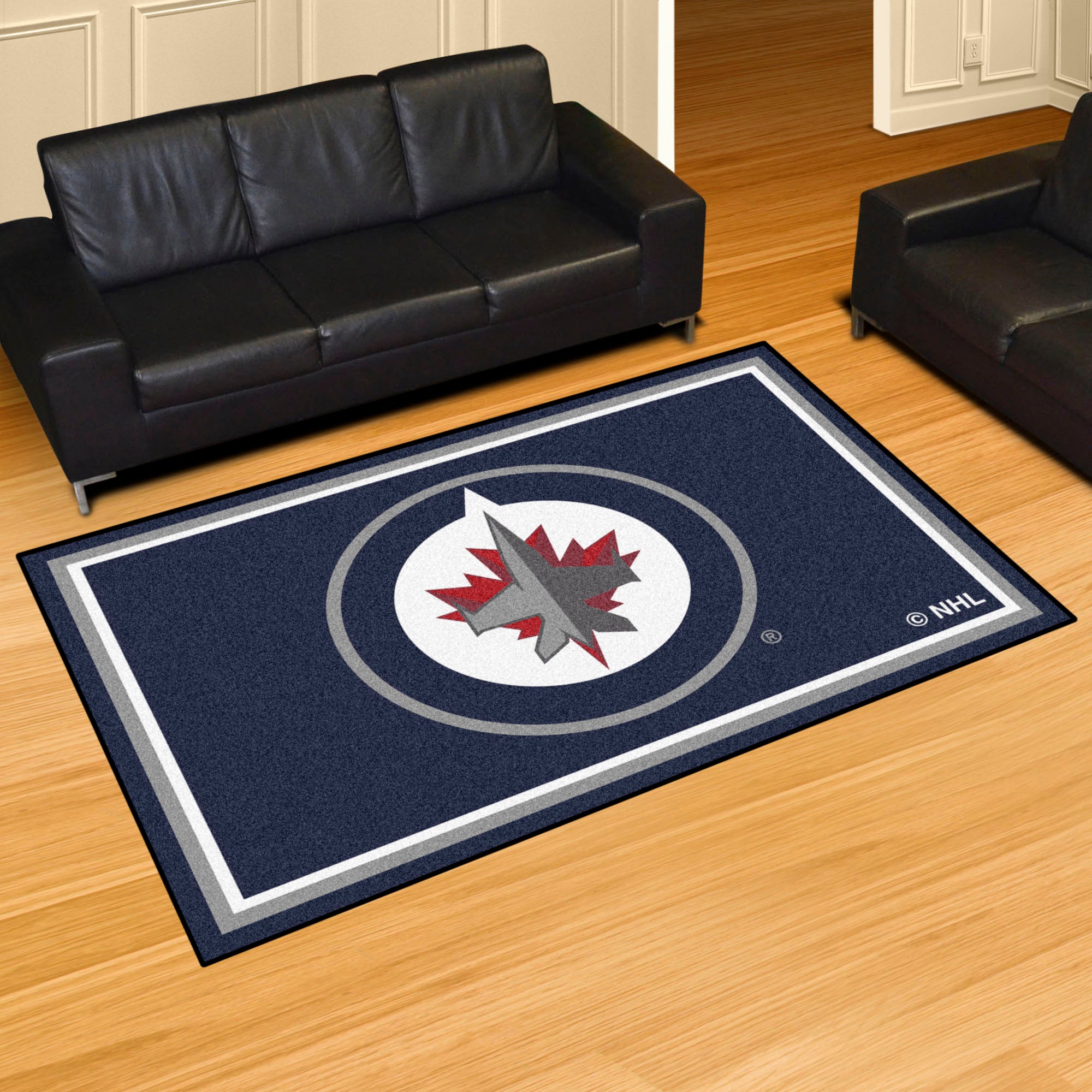 FANMATS, LNH - Tapis en peluche des Jets de Winnipeg 5 pi x 8 pi