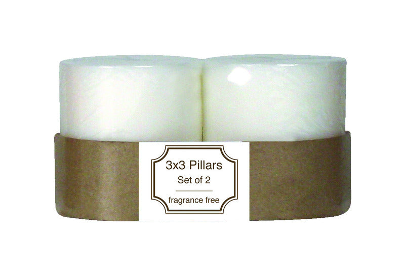 EMPIRE CANDLE CO LLC, Langley Empire Bougie pilier blanche sans parfum 3 po H x 3 po Dia. Dia.