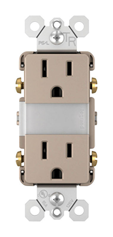 PASS & SEYMOUR, Legrand Radiant 15 amps 125 V Silver Combination Outlet 5-15 R 1 pk