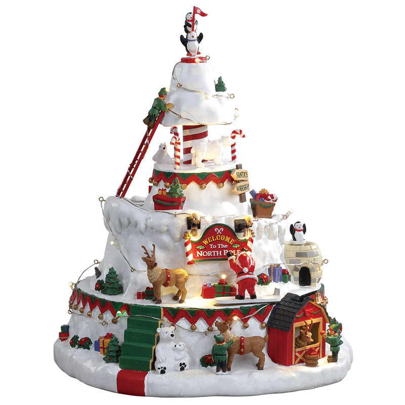 ACE TRADING-LIC LTD, Lemax Porcelaine Multicolore Tour du Pôle Nord Village de Noël Accessoire 9.65 W x 11.42 H in.