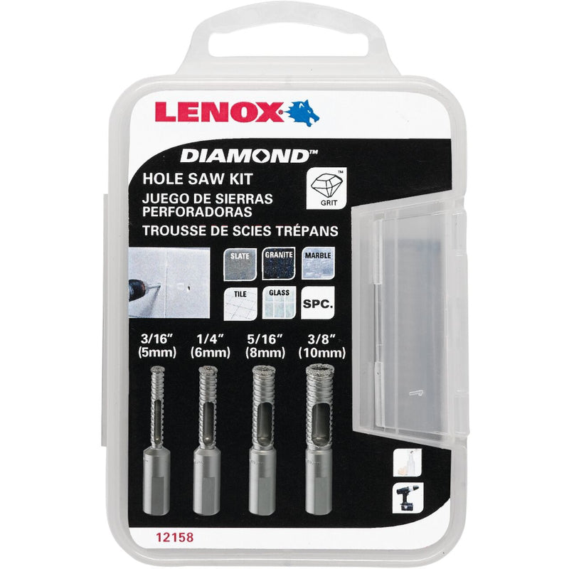 BLACK & DECKER US INC, Lenox Diamond 2-1/2 in. Diamond Grit One Piece Hole Saw Kit 4 pc