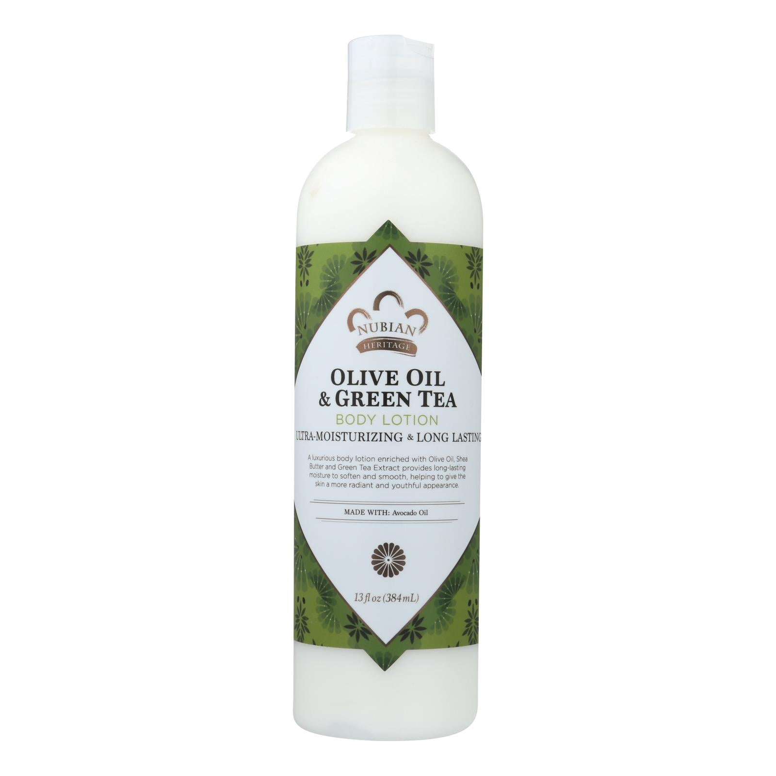 Héritage nubien, Lotion Nubian Heritage - Beurre d'olive au thé vert - 13 fl oz