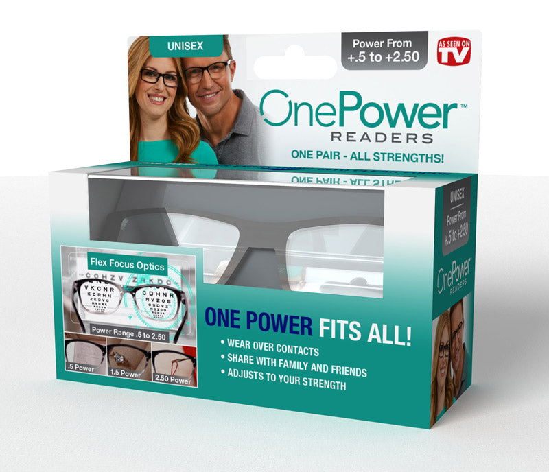 TREND MARKERS LLC, Lunettes de lecture noires OnePower As Seen On TV de +.5 - +2.5