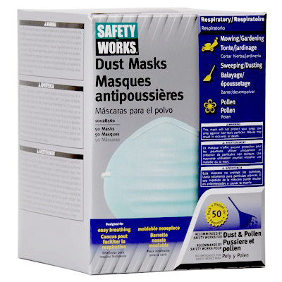 SAFETY WORKS INC, Masques anti-poussière non toxiques, 50 pièces