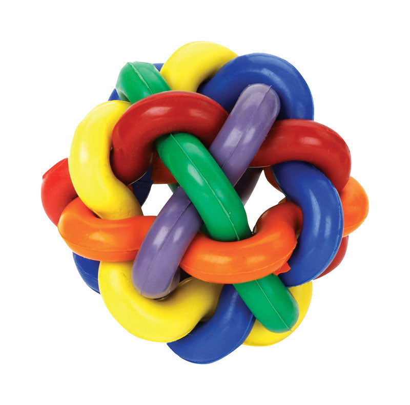 MULTIPET INTERNATIONAL INC, MultiPet Multicolore Rubber Nobbly Wobbly Large Ball Dog Toy 4 L in.