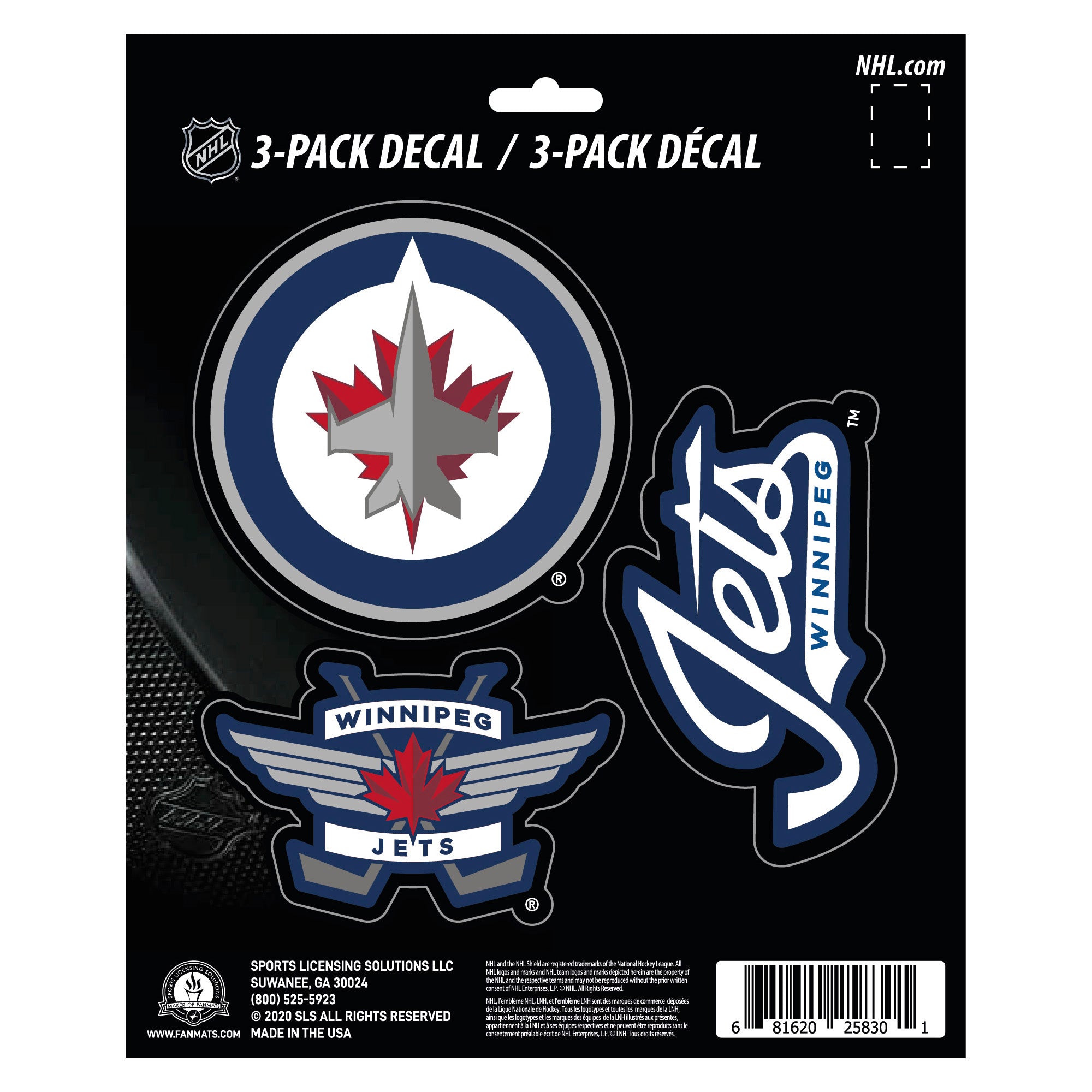 FANMATS, NHL - Ensemble d'autocollants 3 pièces pour les Jets de Winnipeg