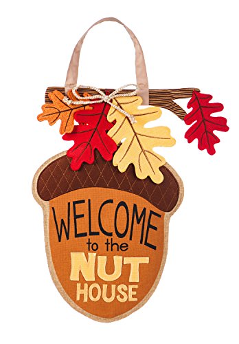 Evergreen, NUT HOUSE BURLAP DOOR DECOR