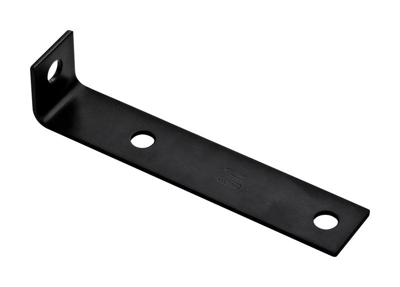 NATIONAL MFG SALES CO, National Hardware 7.5 in. H X 1.5 in. W X 0.125 in. D Acier au carbone noir Patte de coin intérieur déporté Br