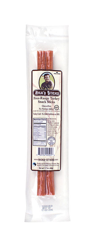 WENZELS FARM LLC, Nick's Sticks Bâton de dinde en liberté 1.7 oz. Packet (Pack de 25)