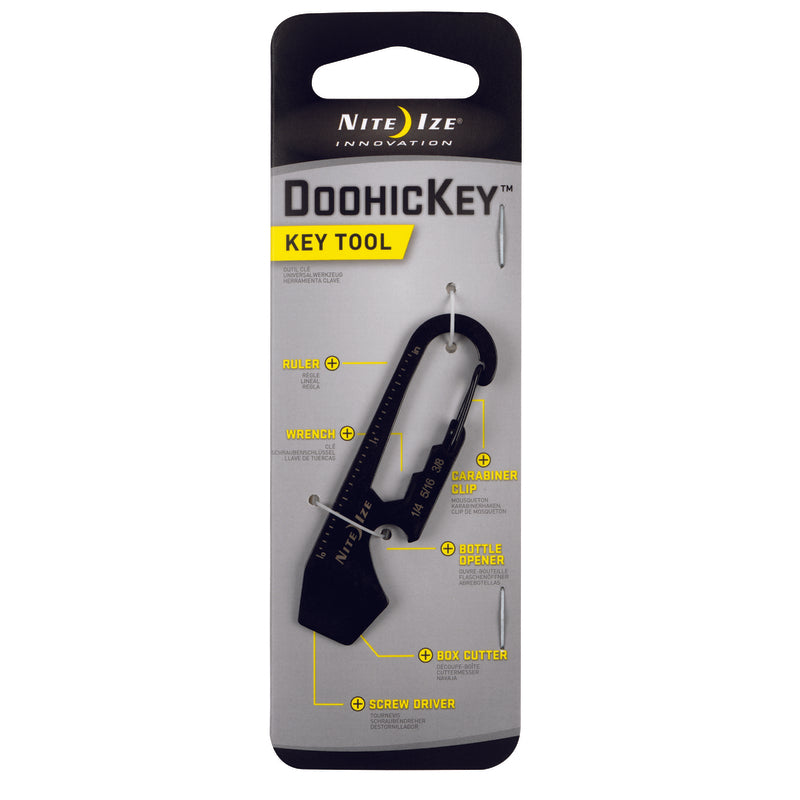 NITE WEEK INC, Nite Ize DoohicKey 1.8 in. D Acier inoxydable Noir DoohicKey Multi Key Tool