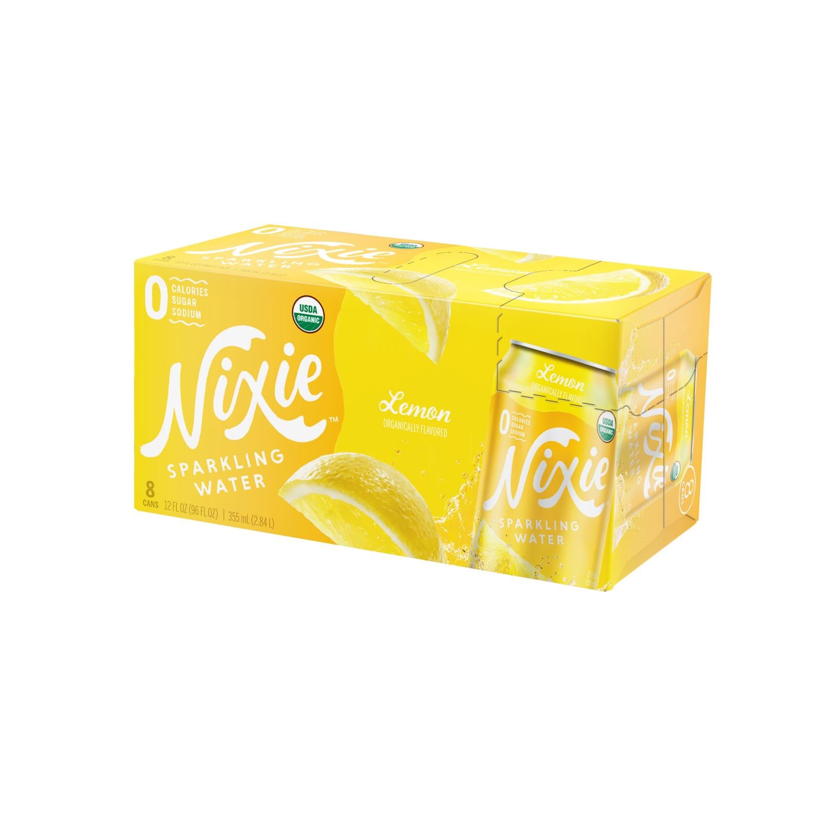 Eau pétillante Nixie, Nixie Sparkling Water - Eau pétillante au citron - Caisse de 3 - 8/12 FZ (paquet de 3)