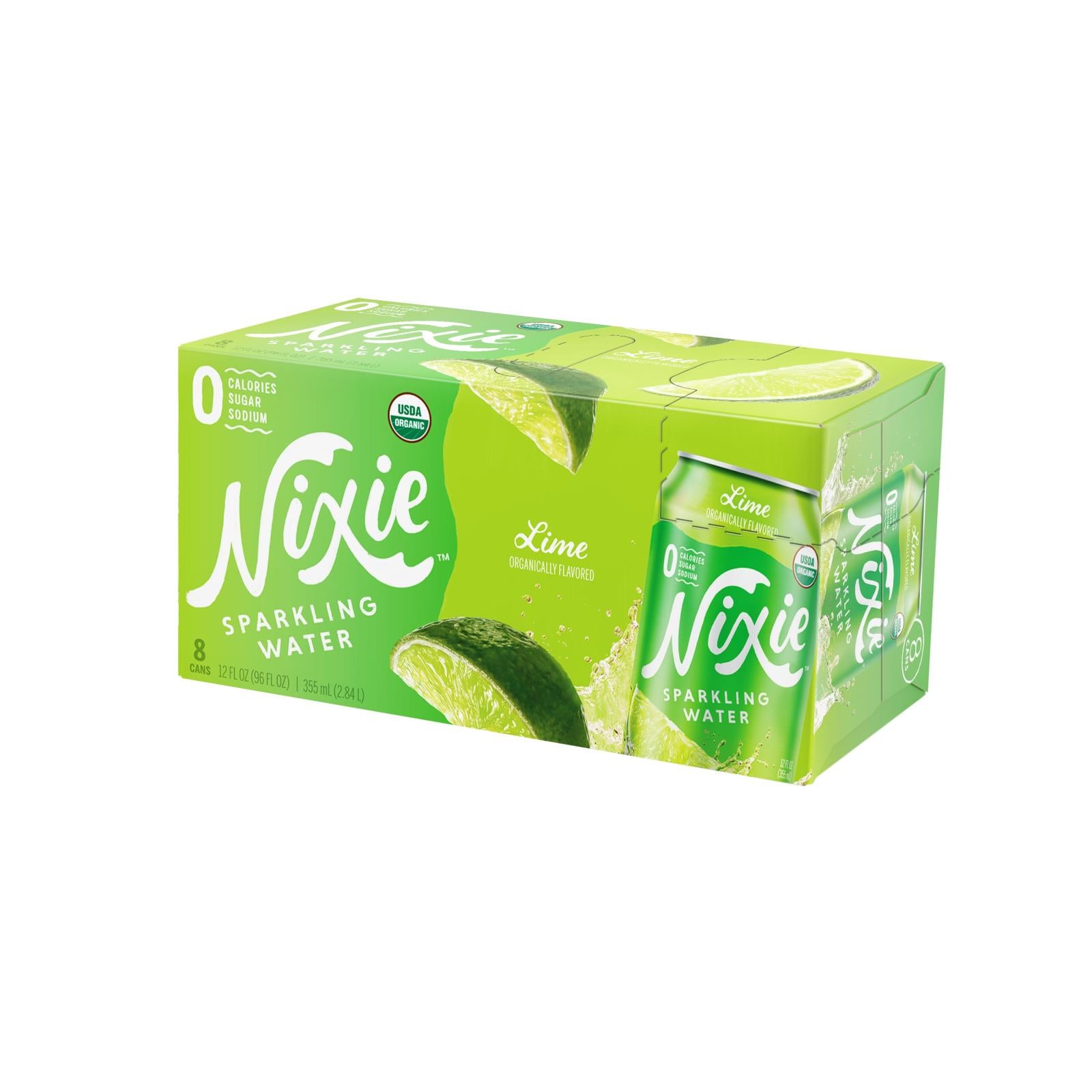 Eau pétillante Nixie, Nixie Sparkling Water - Eau pétillante au citron vert - Caisse de 3 - 8/12 FZ (paquet de 3)