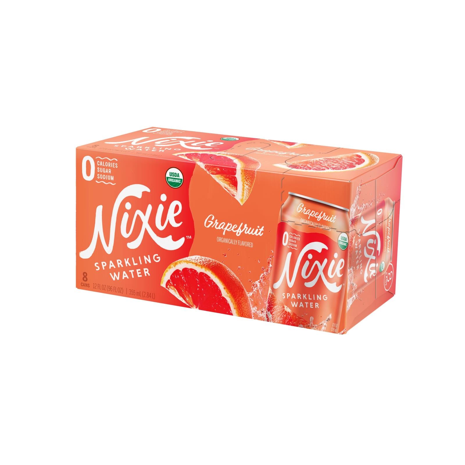 Eau pétillante Nixie, Nixie Sparkling Water - Eau pétillante pamplemousse - Caisse de 3 - 8/12 FZ (Pack de 3)