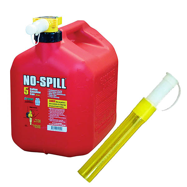 No-Spill Llc, No-Spill 1450 5-Gallon Poly Gas Can Budle avec No-Spill 206 Flexible Spout Extension