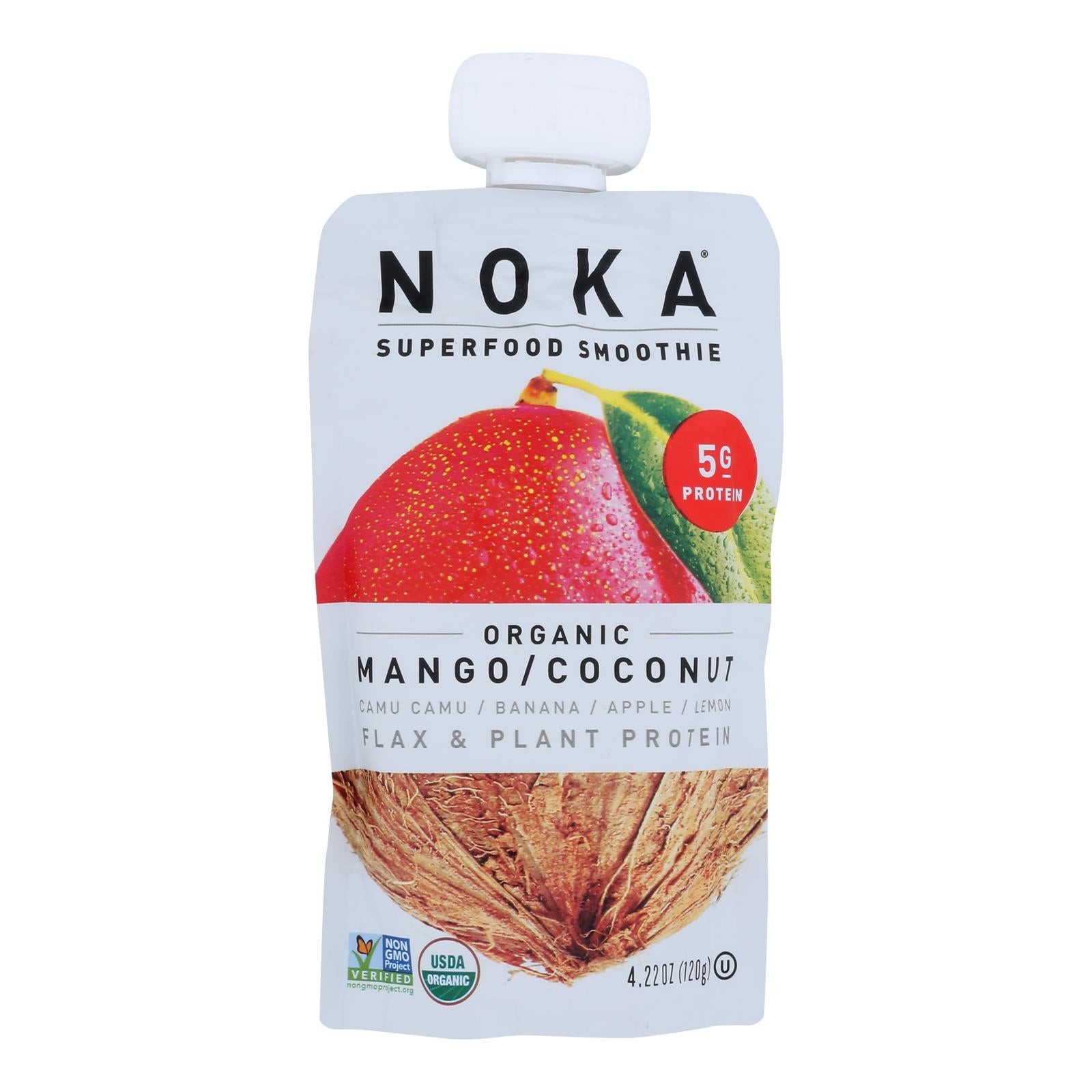 Noka, Noka Superfood Mélange Mangue-Coco - Caisse de 6 - 4.22 OZ (Pack de 6)