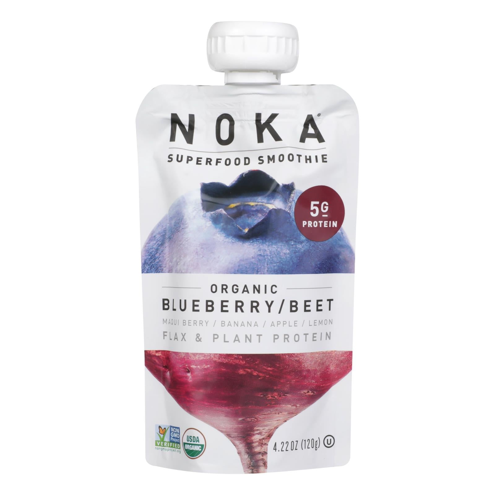 Noka, Noka Superfood Mélange de Bleuets et de Betteraves - Caisse de 6 - 4.22 OZ (Pack de 6)