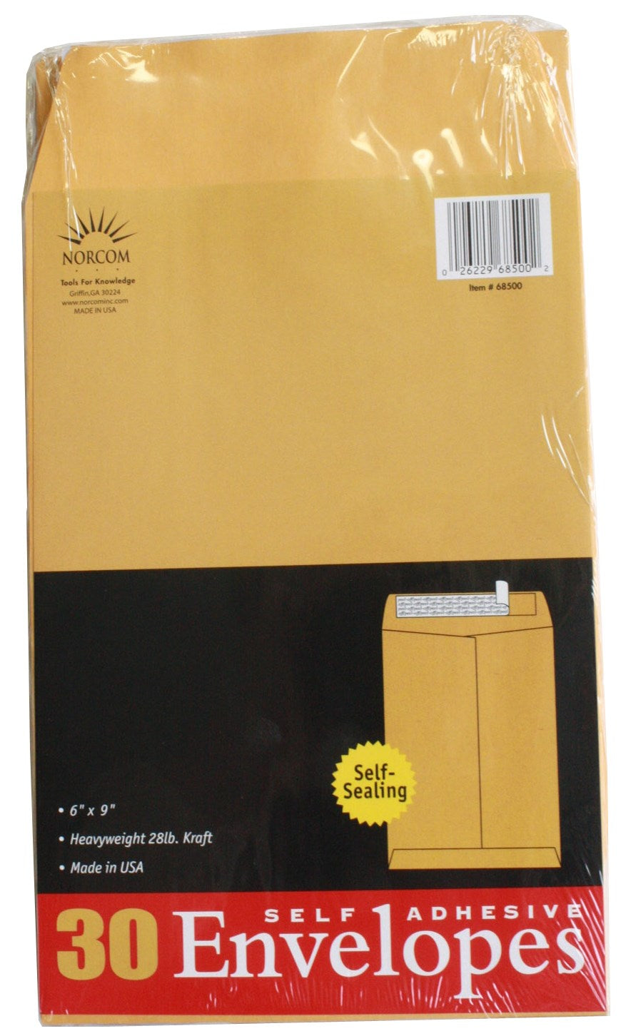 Norcom, Norcom 68500-6 6 X 9 28# Enveloppes Kraft (Pack de 6)