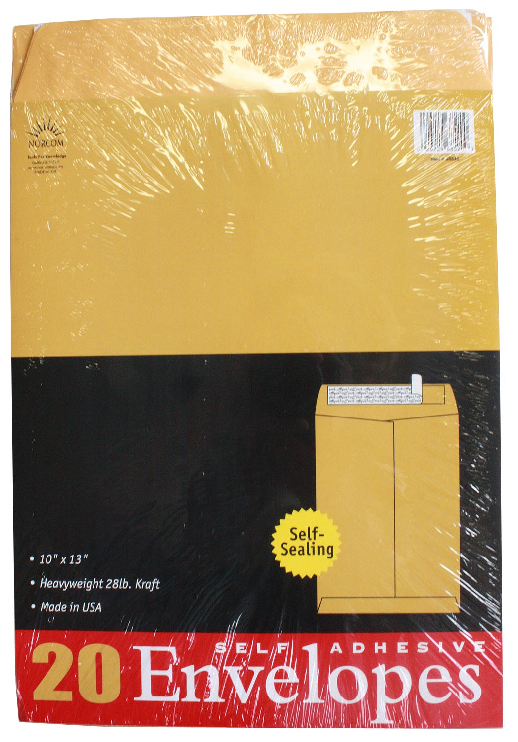 Norcom, Norcom 68520-6 10 X 13 Enveloppes Kraft 28# (Pack de 6)