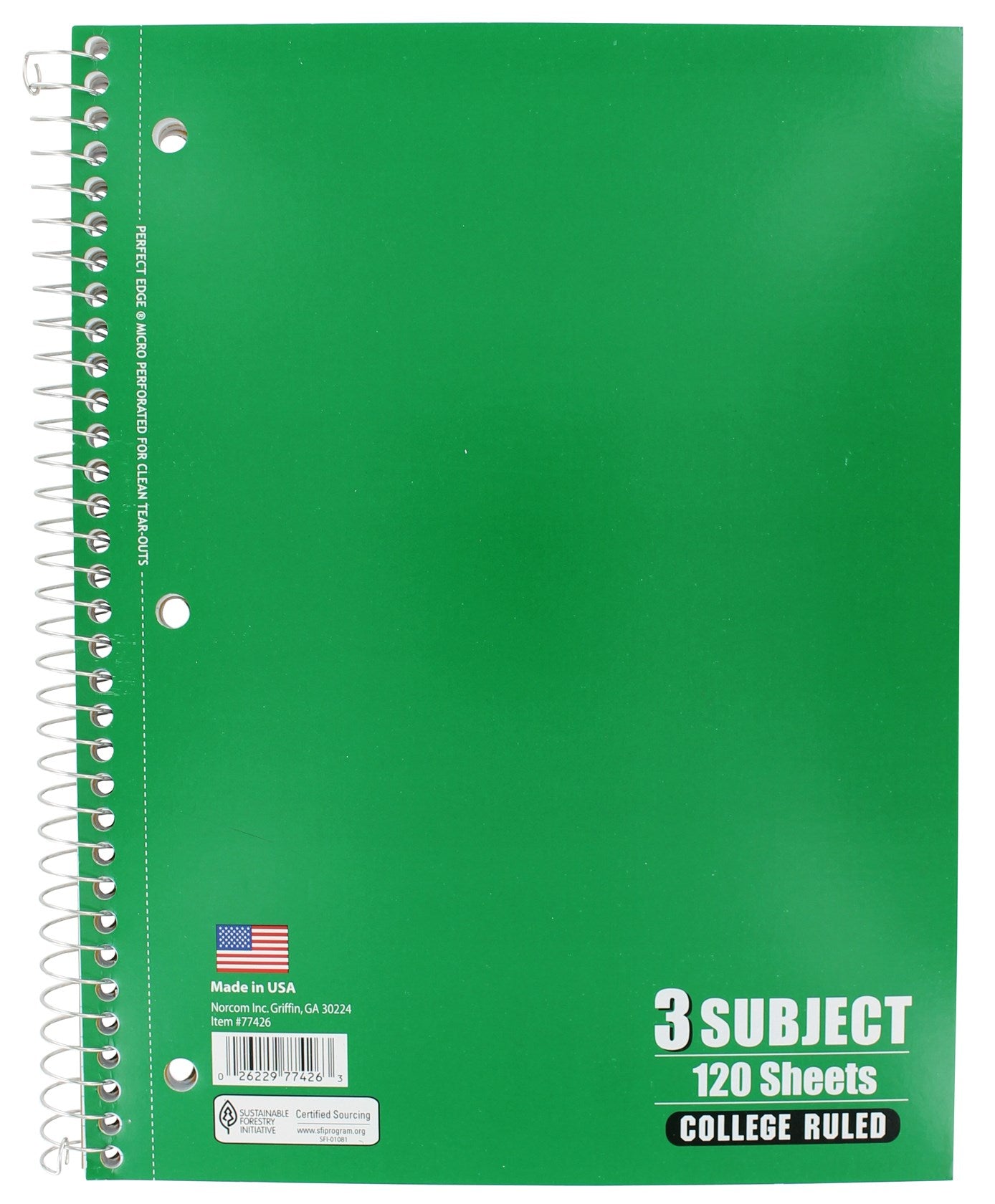 Norcom, Norcom 77426-12 10.5 X 8 3 Matières Carnet de notes ligné collège