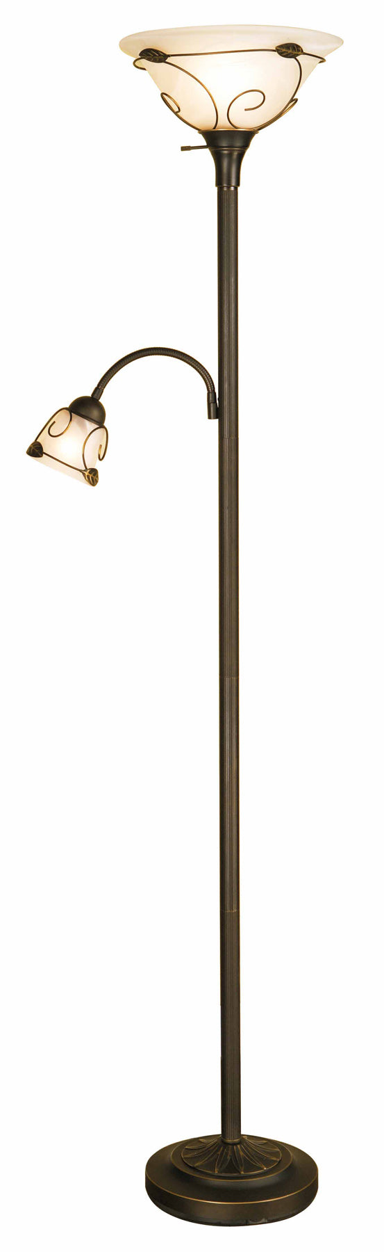 Arlec America Llc, Normande Lighting JM1-884 71" Lampe de sol torchère incandescente avec lampe de lecture latérale