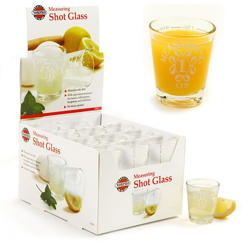 Norpro, Norpro 422D 1.5 Oz Clear Measure Shot Glasses Display 24 Count (Pack of 24)