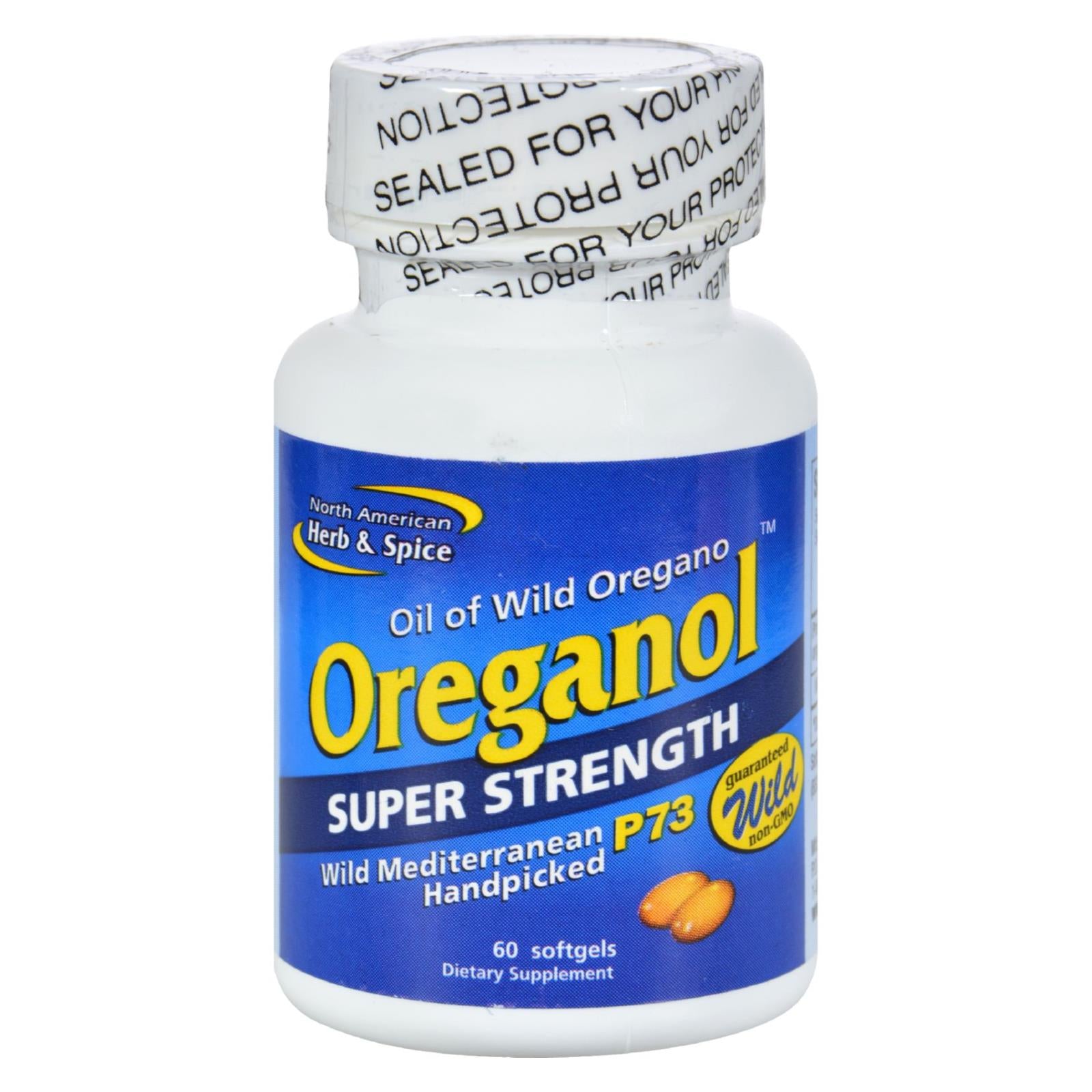 Herbes et épices d'Amérique du Nord, North American Herb and Spice Oreganol Oil of Oregano Super Strength - 60 capsules molles