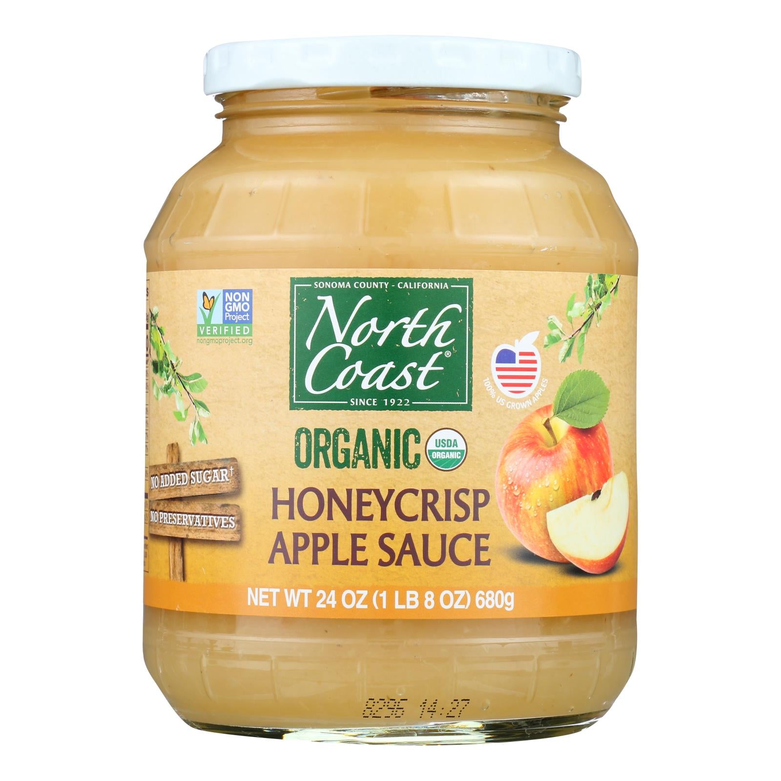 Côte Nord, North Coast Organic Sauce aux pommes Honeycrisp - Caisse de 6 - 24 OZ (paquet de 6)