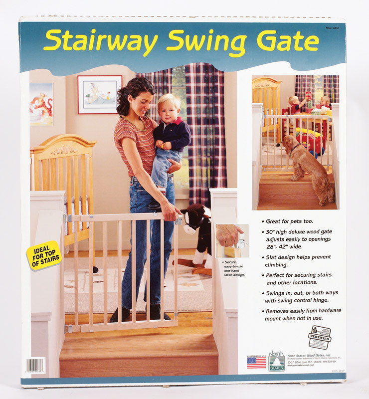 NORTH STATES INDUSTRIES INC, North States Blanc 30 in. H X 28-42 in. W Wood Child Safety Gate