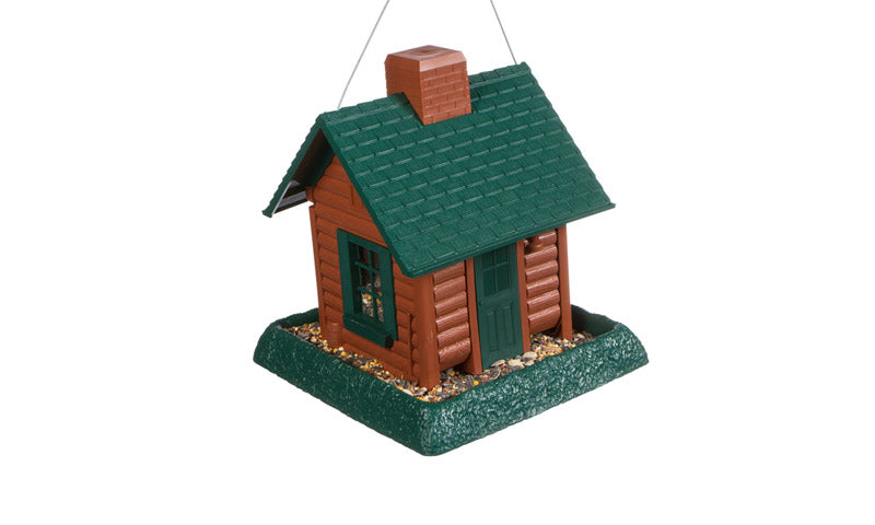 NORTH STATES INDUSTRIES INC, North States Log Cabin Wild Bird 1 lb Plastic Hopper Bird Feeder 4 ports