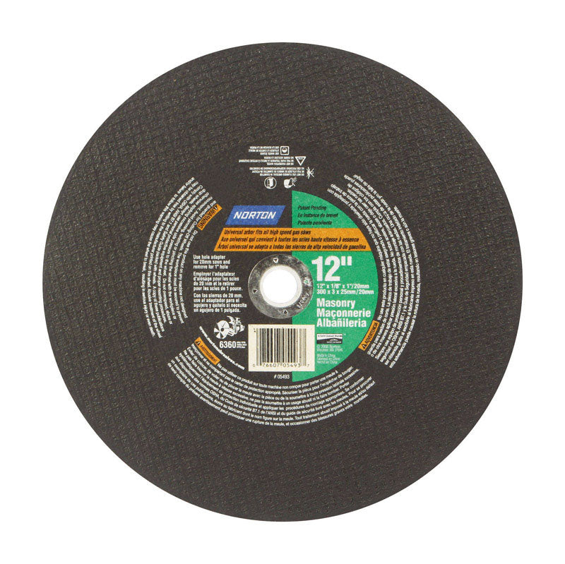 RUST-OLEUM CORPORATION, Norton Masonry 12 in. D X 1 in. Disque à tronçonner en carbure de silicium 1 pc