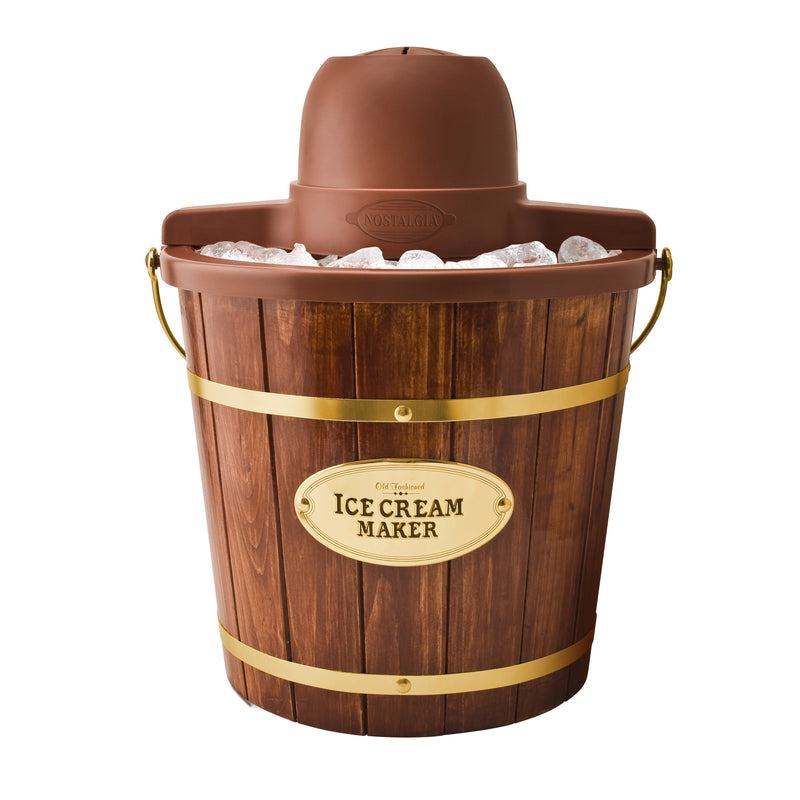 ENGLEWOOD MARKETING GROUP INC, Nostalgia Brown 4 qt Ice Cream Maker 16 in. H X 12 in. W X 13 in. L