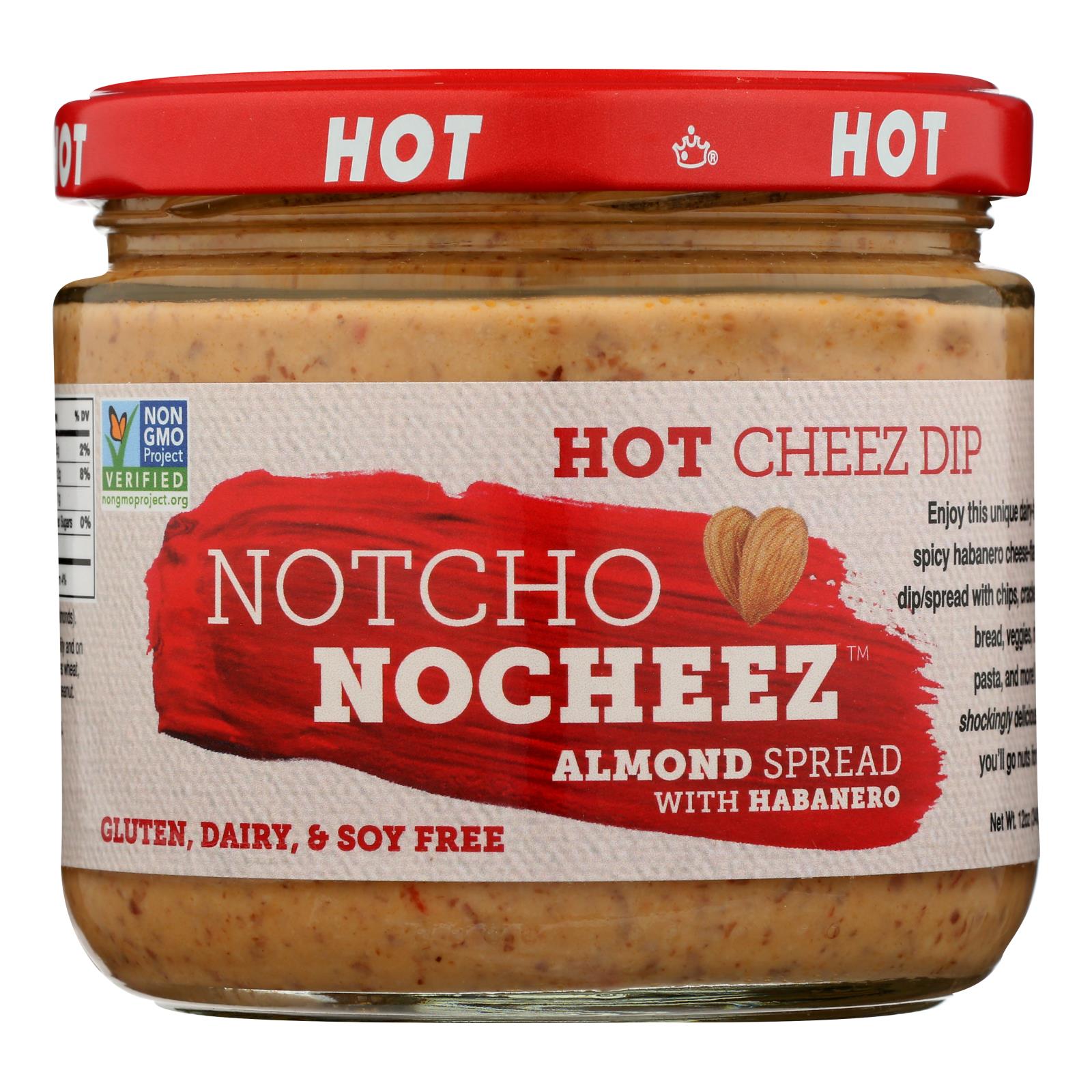 LE VÉGÉTALIEN HEUREUX, Notcho Nocheeze - Cheez Dip Nocheez Hot - Caisse de 6-12 OZ