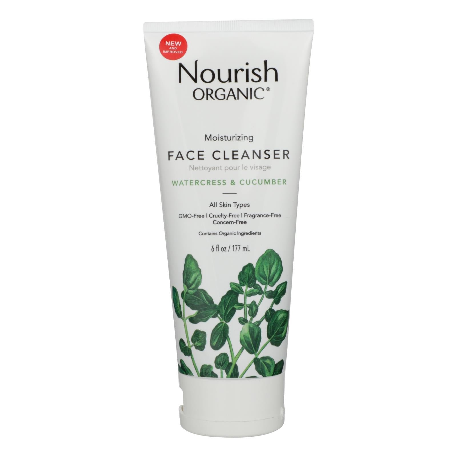 Nourrir, Nourish Organic Face Cleanser - Crème hydratante au concombre et au cresson - 6 oz