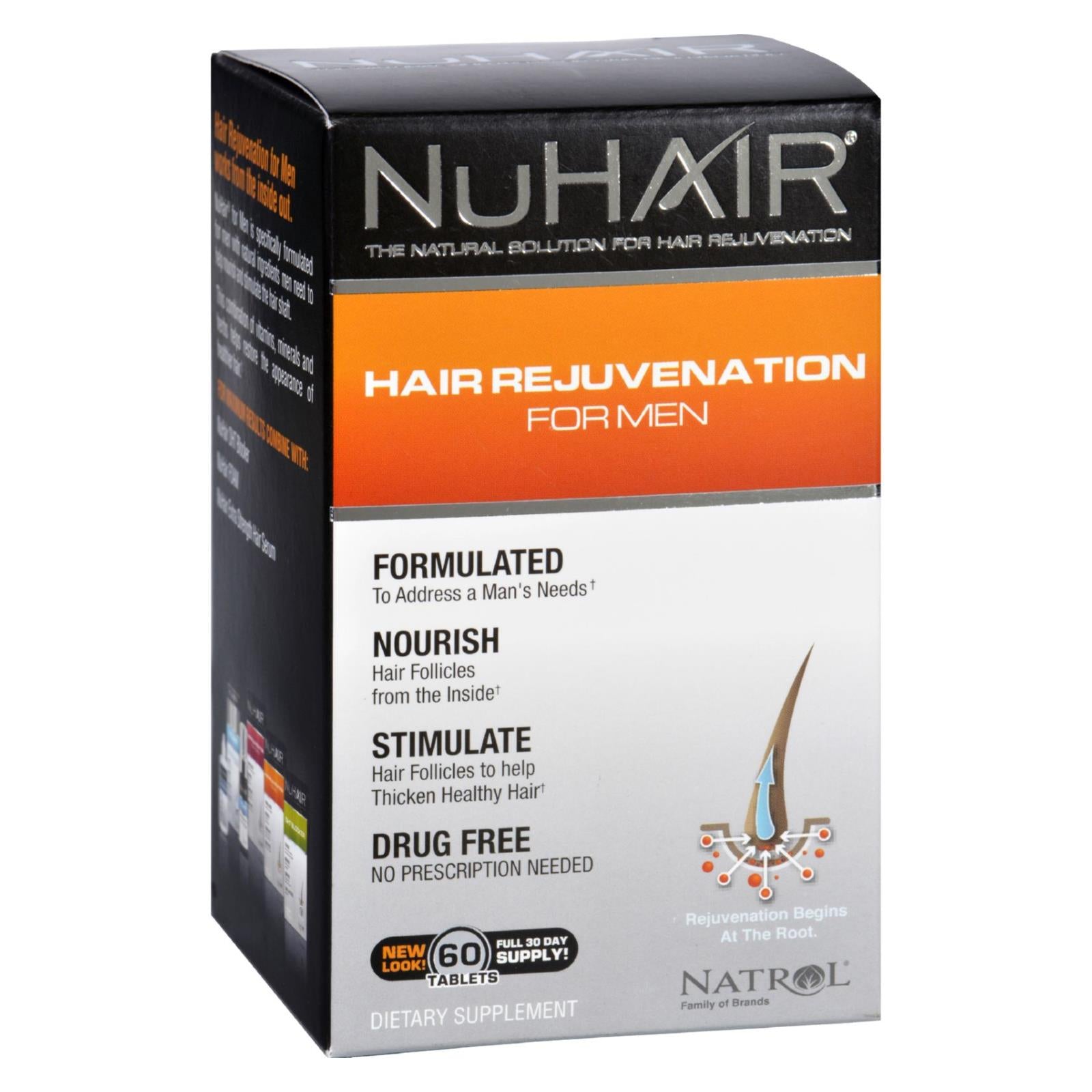 Nuhair, NuHair Repousse des Cheveux pour Hommes - 60 Comprimés