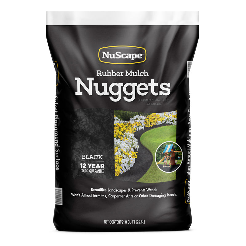 INTERNATIONAL MULCH CO., NuScape Black Rubber Nuggets 0.8 cu. ft.