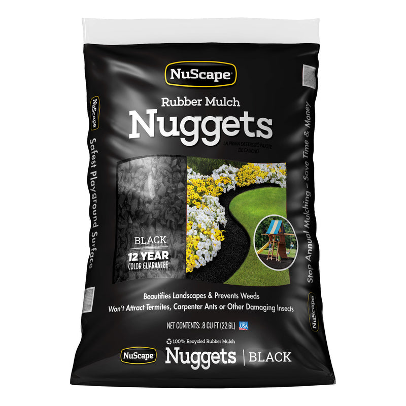 INTERNATIONAL MULCH CO., NuScape Black Rubber Nuggets 0.8 cu. ft.